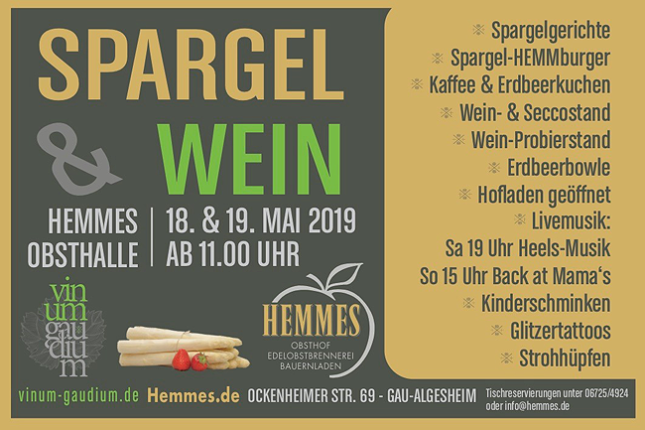 Spargel & Wein in der Hemmes Obsthalle